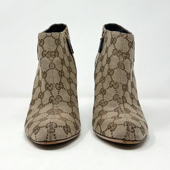 Gucci Vintage Monogram GG Canvas Booties with Stiletto Heel – Size 7B - Picture 6 of 11